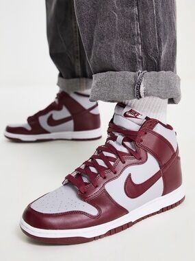 Nike 2022 Dunk High Top DD1399600 Dark Beetroot/ Wolf Grey Sneakers Size 10